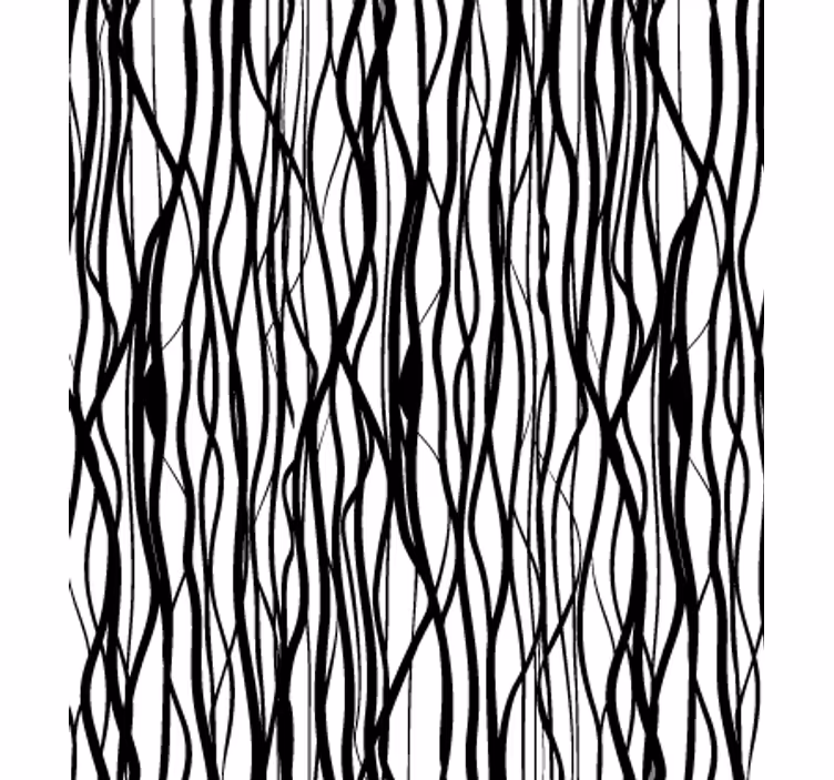 Living room wallpaper thin black branches - TenStickers