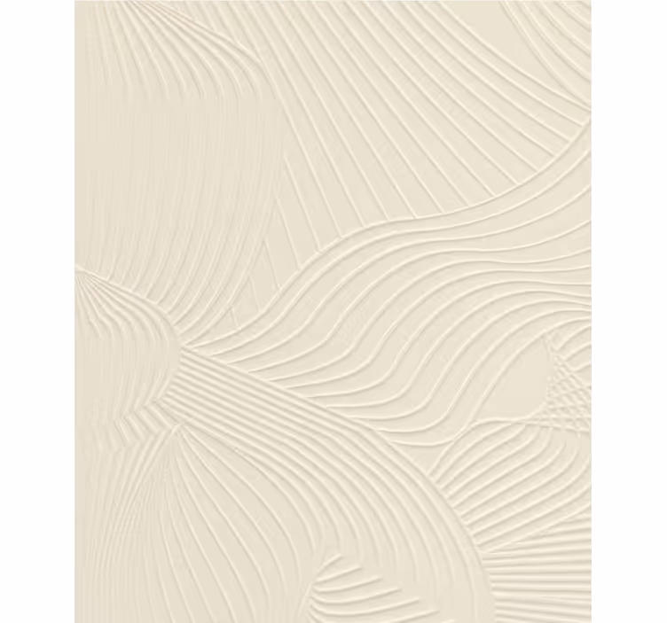 Living room wallpaper cream wavy embossed design - TenStickers