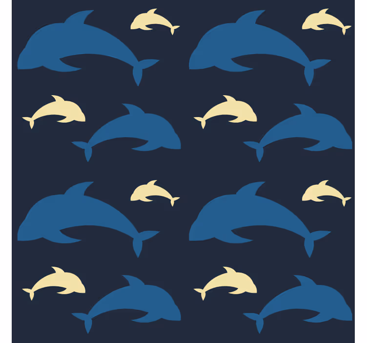 Bedroom wallpaper featuring 3 dolphins in the sea - TenStickers