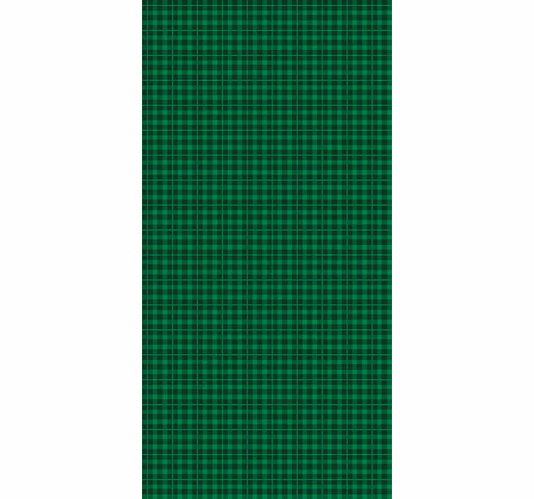 Ornamental wallpaper green gingham pattern - TenStickers