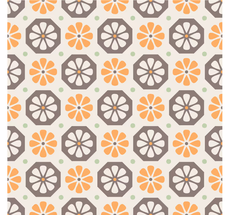 Ornamental wallpaper floral pattern accents - TenStickers