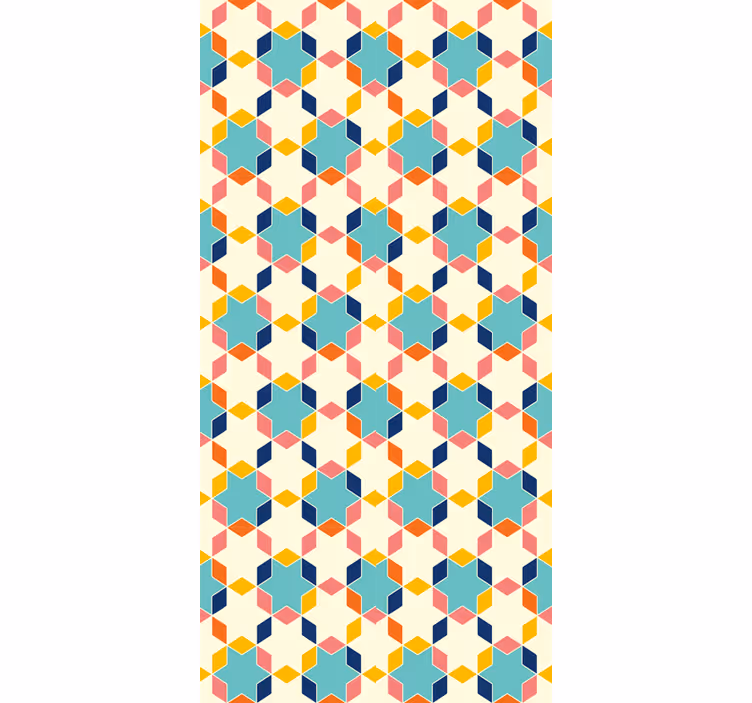 Living room wallpaper geometric pattern design - TenStickers