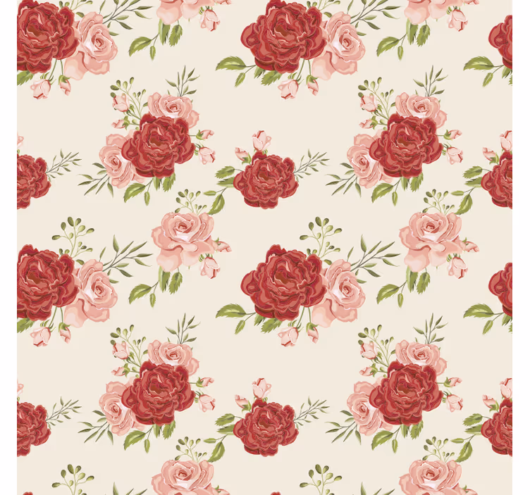 Flower wallpaper graceful roses design - TenStickers