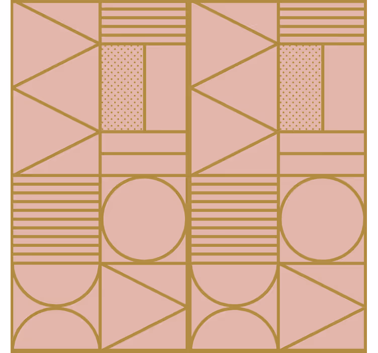 Texture pattern wallpaper in gold and pink blocks - TenStickers