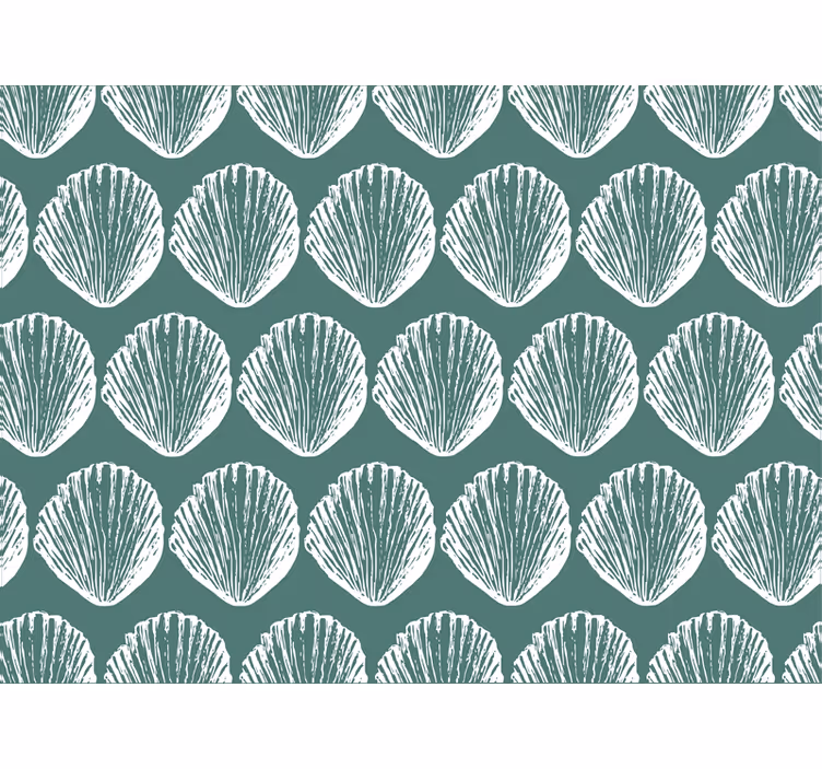 Bedroom wallpaper with decorative shell design - TenStickers