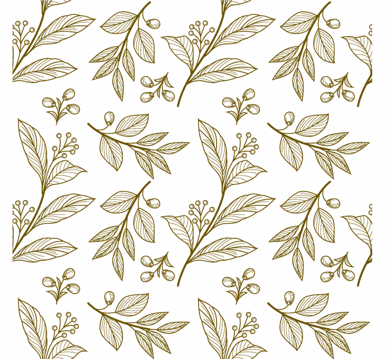 Elegant leaf emblem bedroom wallpaper - TenStickers