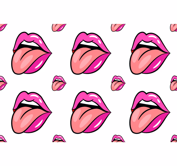 Bedroom wallpaper with playful lip design - TenStickers