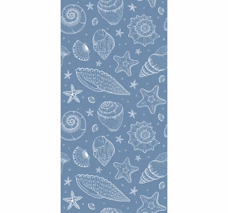 Animal wallpaper featuring marine life and seashells - TenStickers