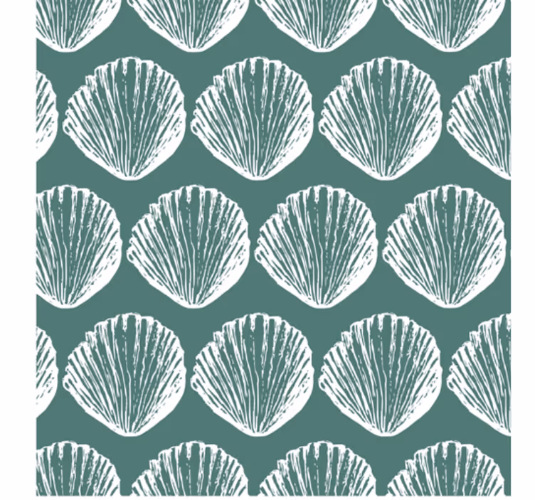 Animal wallpaper retro seashell design - TenStickers