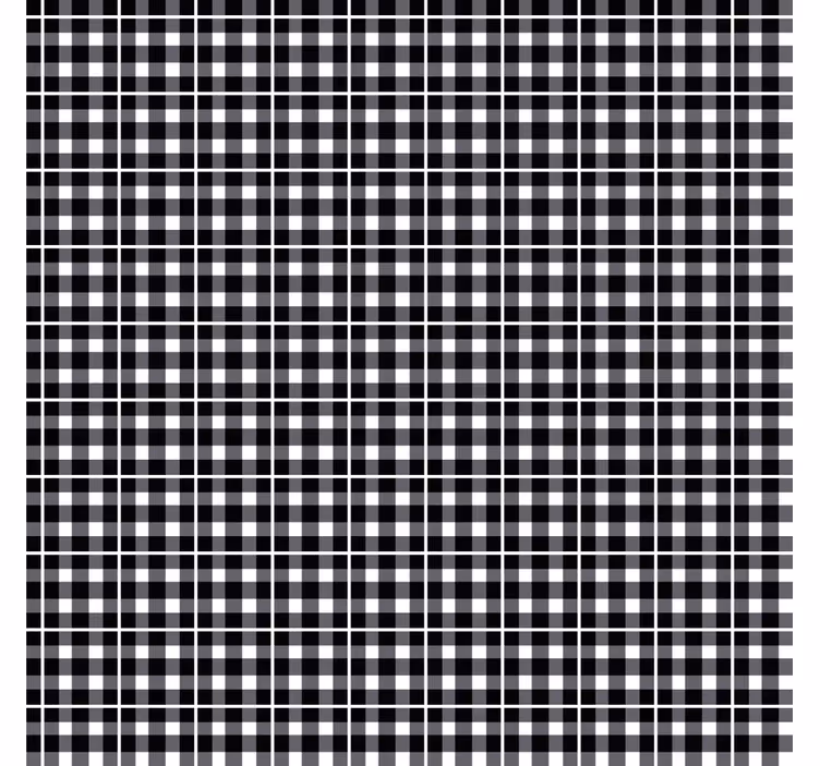 Bedroom wallpaper in black and white gingham pattern - TenStickers