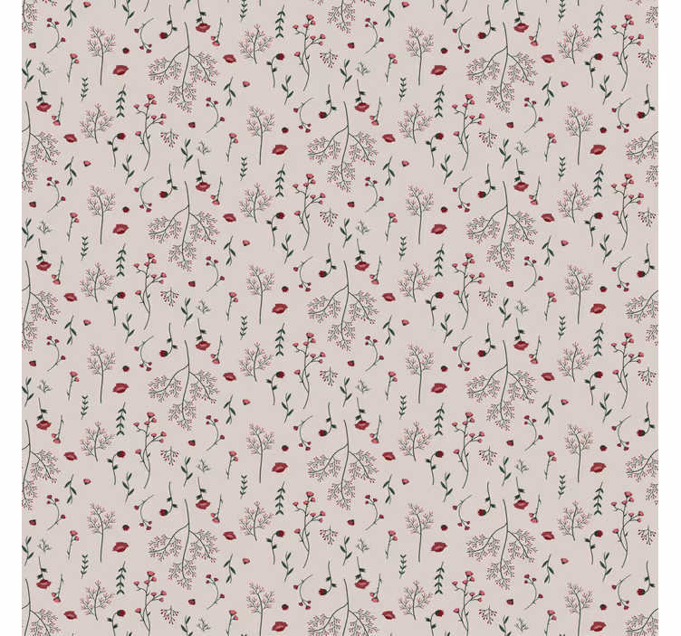 Texture pattern wallpaper minimalistic red floral design - TenStickers