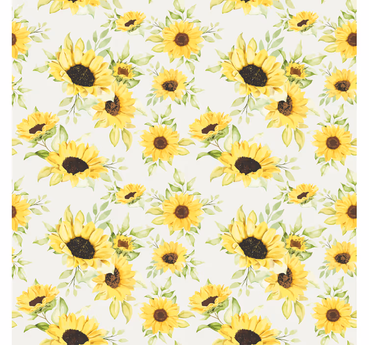 Texture pattern wallpaper beautiful watercolor sunflower - TenStickers