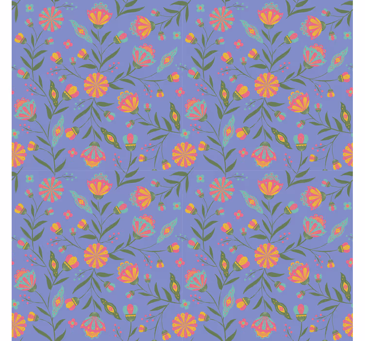 Bedroom wallpaper floral pattern design - TenStickers