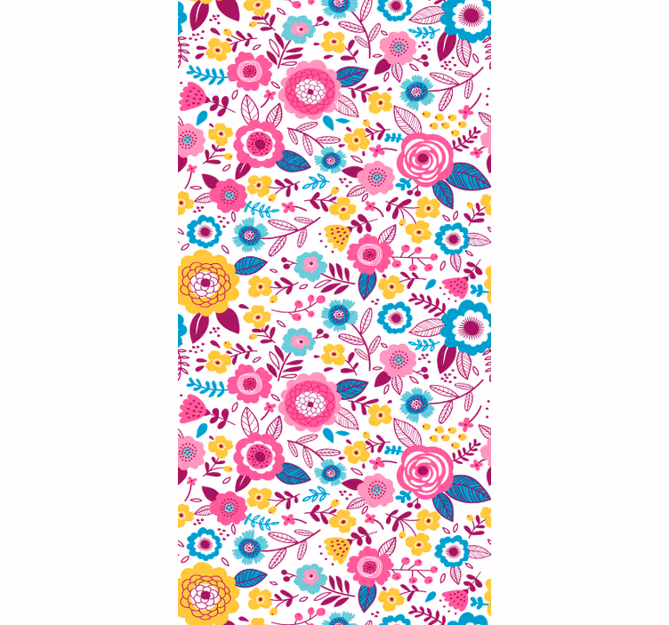 Vibrant botanical motivation bedroom wallpaper - TenStickers