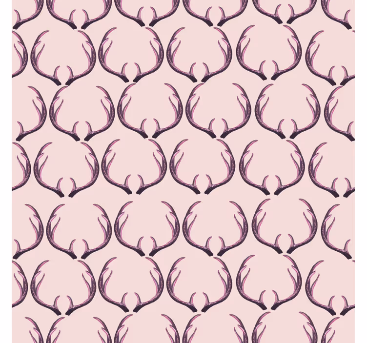 Animal wallpaper pink stag antlers - TenStickers