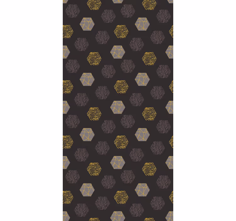 Office wallpaper nordic golden hexagons - TenStickers