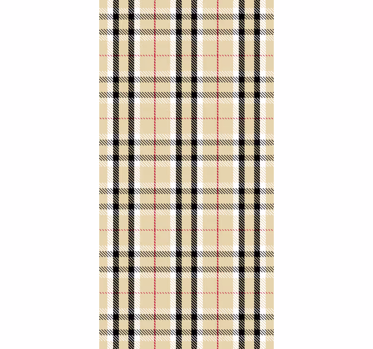 Hallway wallpaper plaid checkered design - TenStickers