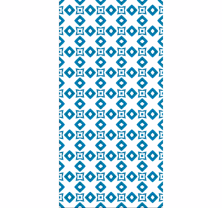Hallway wallpaper geometric blue diamond design - TenStickers