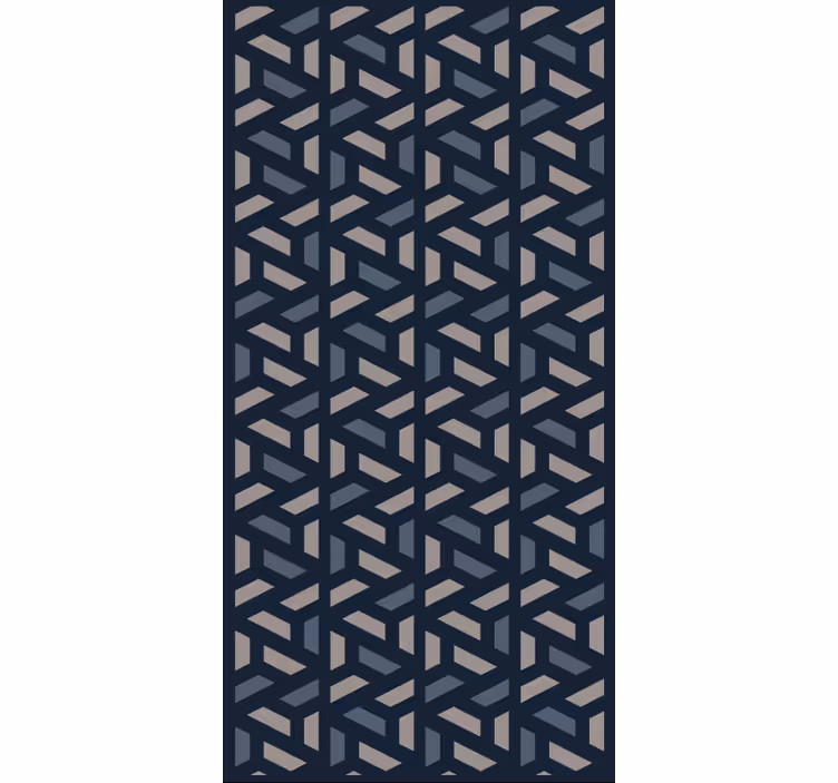 Hallway wallpaper geometric blue and gray triangles - TenStickers