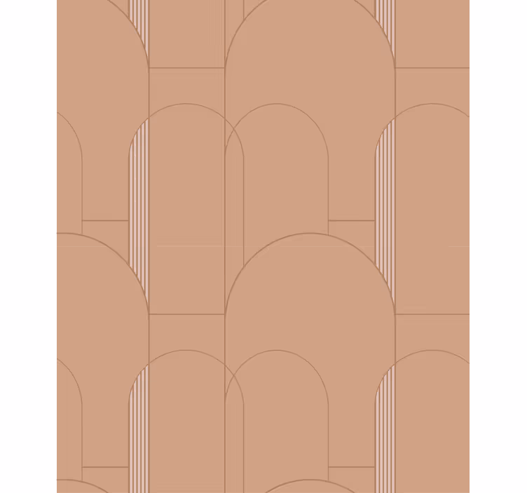 Dining room wallpaper with terracotta geometric circles - TenStickers