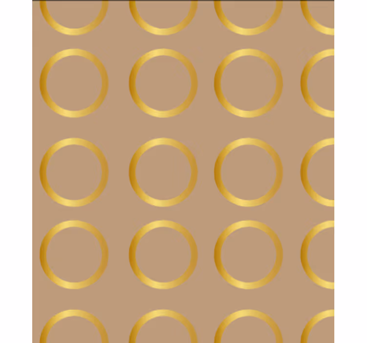 Dining room wallpaper geometric pattern golden circles - TenStickers