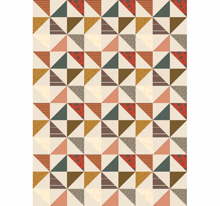 Dining room wallpaper patchwork geometric triangle design - TenStickers