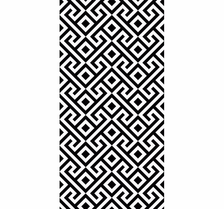 Geometric wallpaper bold black and white design - TenStickers