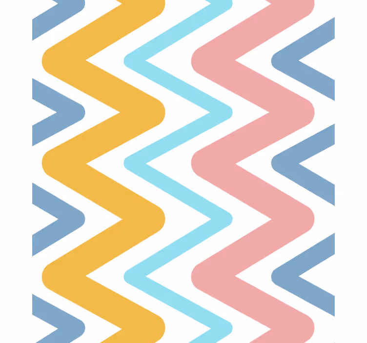 Geometric wallpaper lively zigzag design - TenStickers