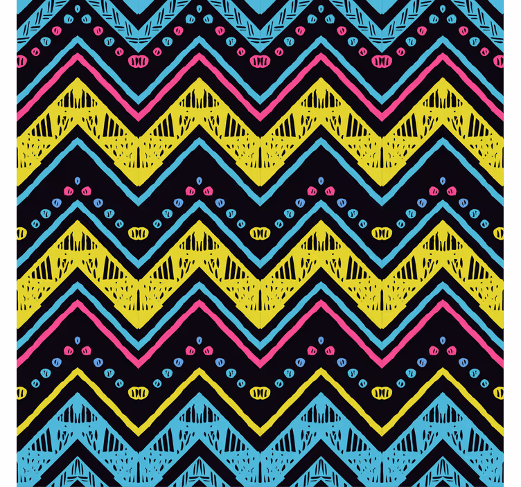 Geometric wallpaper vibrant chevron design - TenStickers