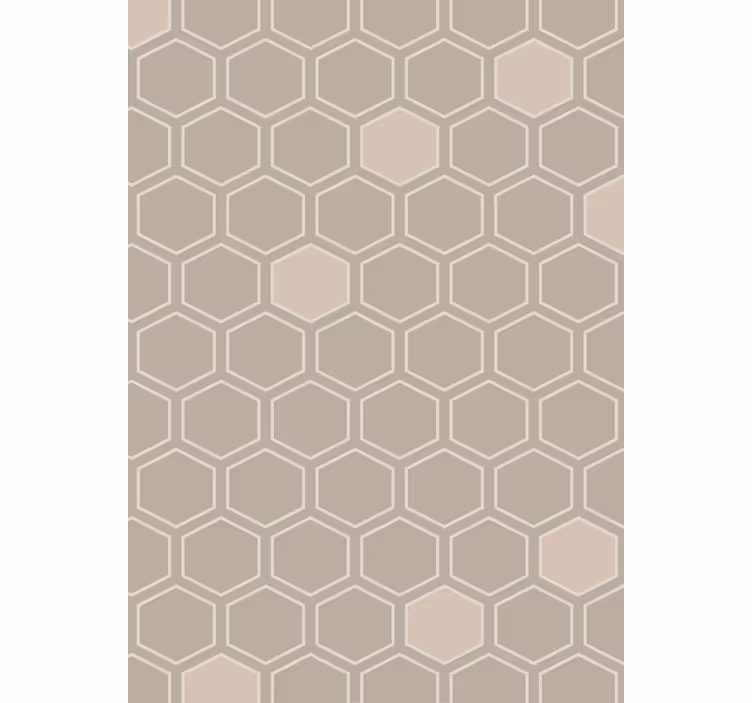 Geometric wallpaper hexagon beige pattern - TenStickers