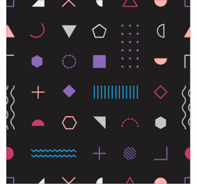 Geometric wallpaper playful shapes showcase - TenStickers