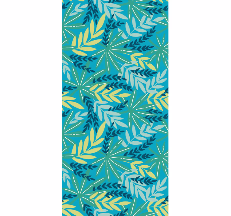 Nature wallpaper leafy tropical colors - TenStickers