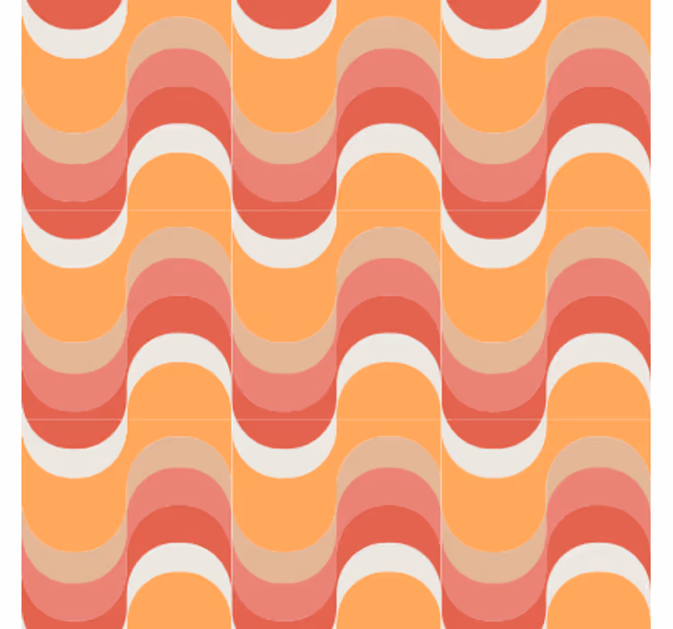 Vintage wallpaper with colorful wave design - TenStickers