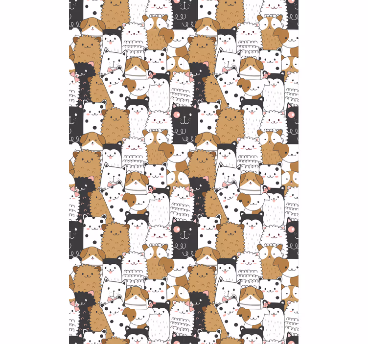 Kids wallpaper featuring amazing seamless cute dogs - TenStickers