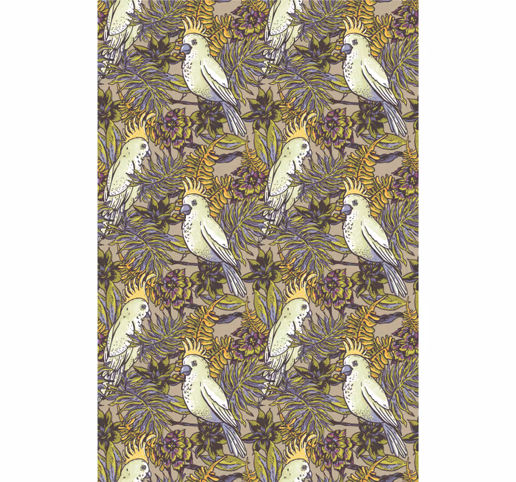 Kids wallpaper amazonic parrots scandinavian style - TenStickers
