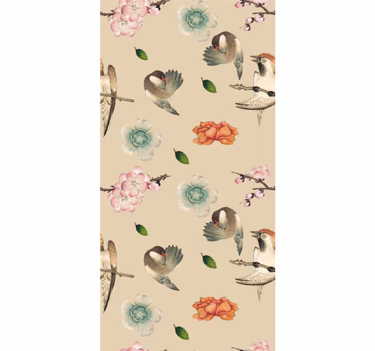 Kids wallpaper beautiful bird in duck-egg blue - TenStickers
