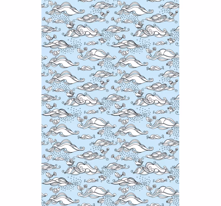 Kids wallpaper maritime wildlife scene - TenStickers