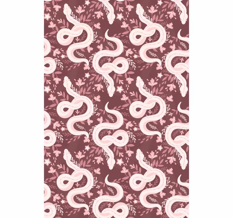 Kids wallpaper coiling serpents floral design - TenStickers