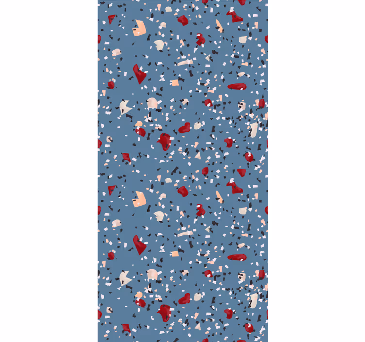 Texture pattern wallpaper blue geometric terrazzo - TenStickers