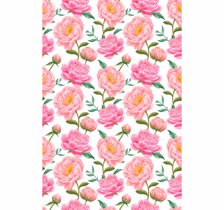 Classic wallpaper pink flower design - TenStickers