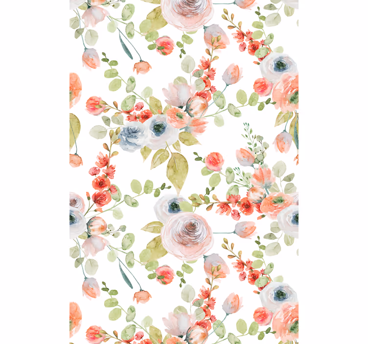 Classic wallpaper floral branches design - TenStickers