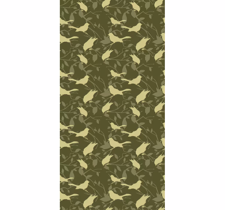 Classic wallpaper green birds victorian pattern - TenStickers