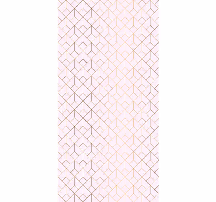 Classic wallpaper in pink with golden lines pattern - TenStickers
