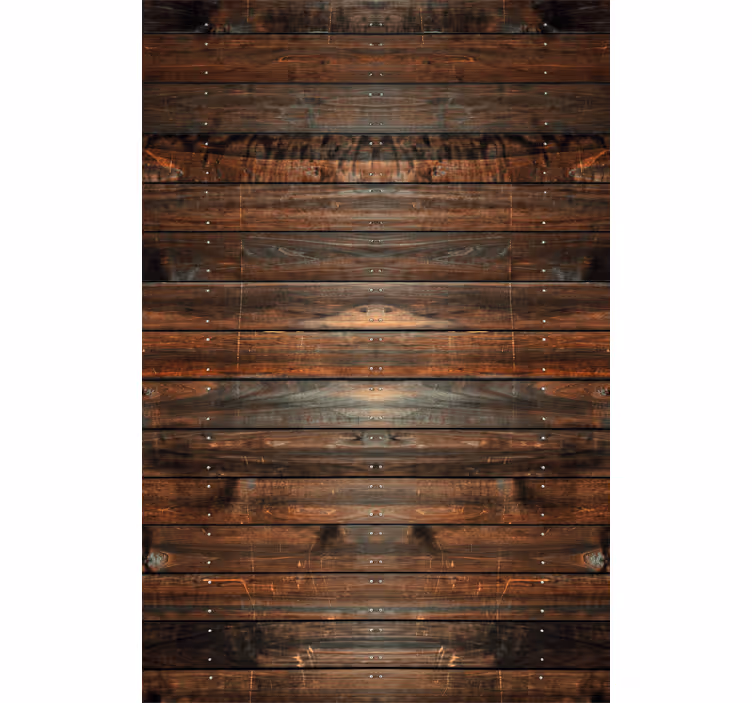 Rustic wallpaper in dark brown wood design - TenStickers