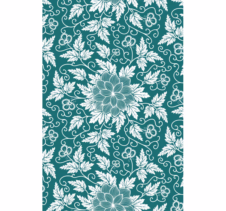 Living room wallpaper with vintage floral design - TenStickers