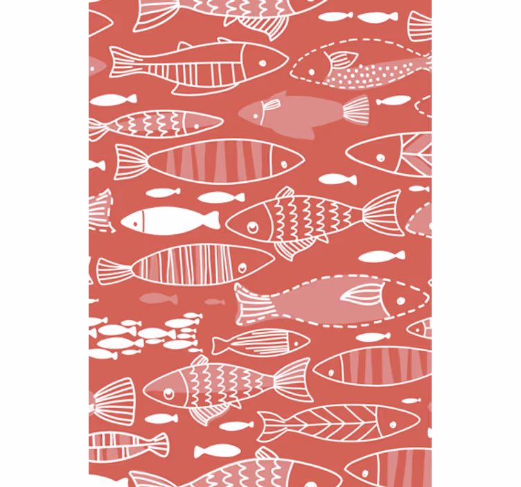 Living room wallpaper many fish beneath the sea - TenStickers