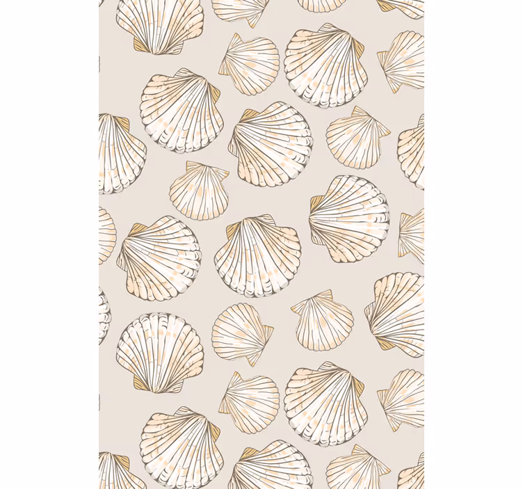 Living room wallpaper seashell design - TenStickers