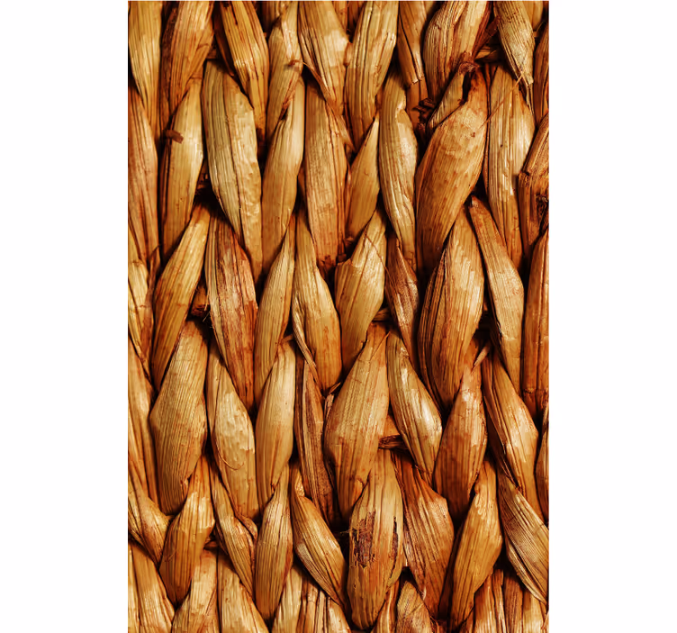 Living room wallpaper braided natural mat - TenStickers