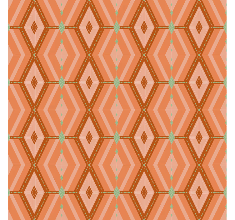 Living room wallpaper geometric hexagonal design - TenStickers