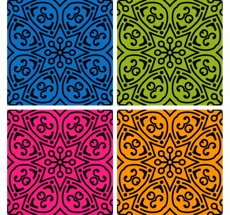 Tile wallpaper with mandala designs - TenStickers